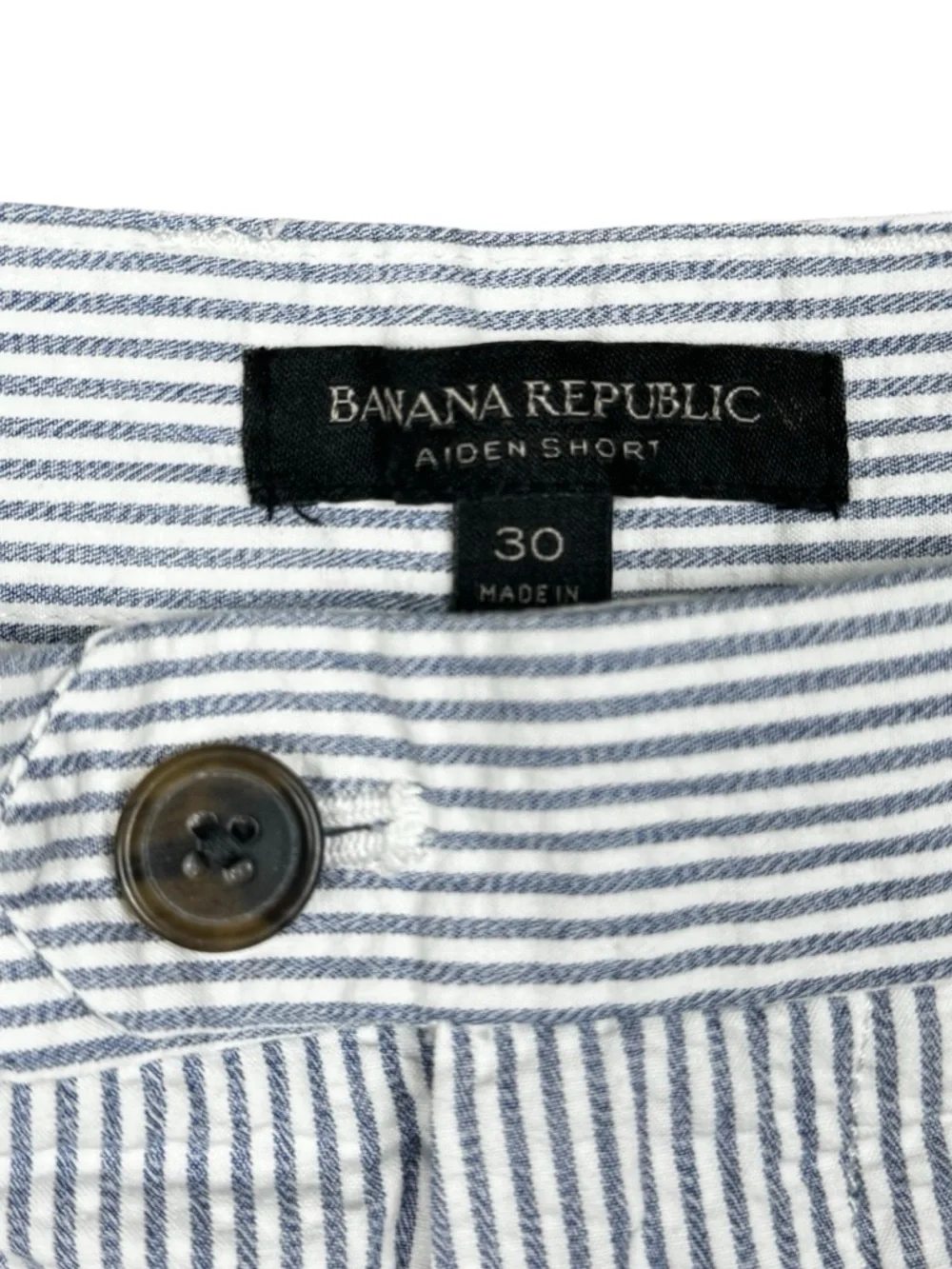Banana Republic Aiden Short Blue & White Vertical Stripes Casual Size 30 Shorts - Picture 2 of 5